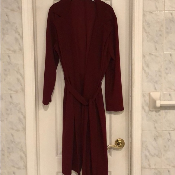 RED WINE BELTED CARDIGAN/ JACKET - Picture 5 of 8